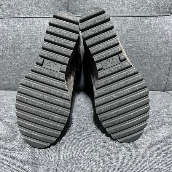 Ugg Wedge Boot Women 7 Mole Brown Kriston Nubuck Leather Waterproof - Picture 5 of 9